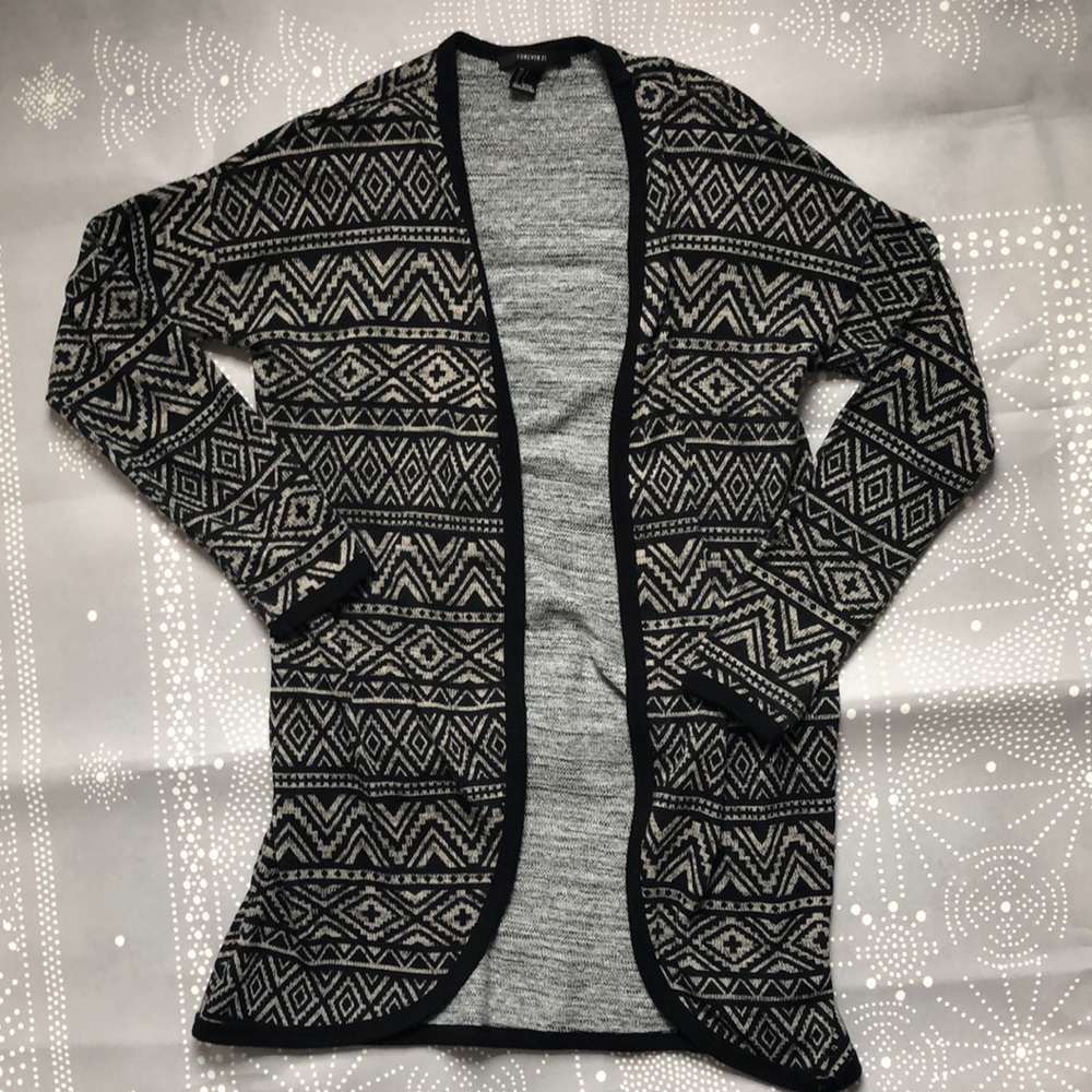 Long open cardigan